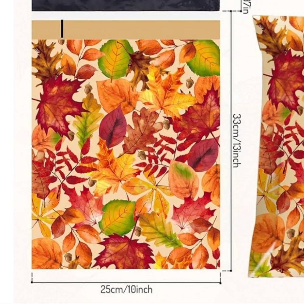 15 Count Fall Leaves Polymailer Packages
